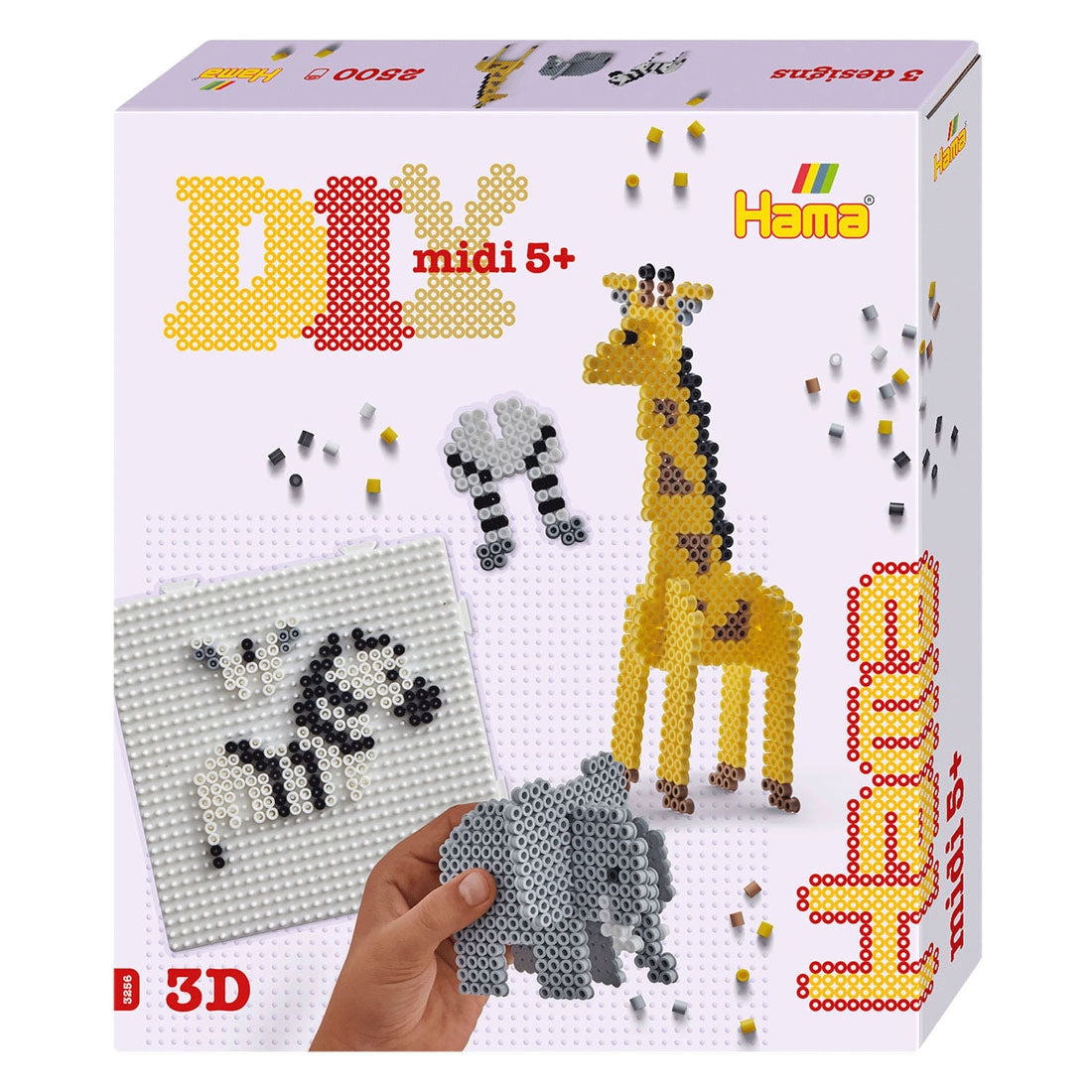 Hama midi strijkkralenset cadeau box - 3d safari