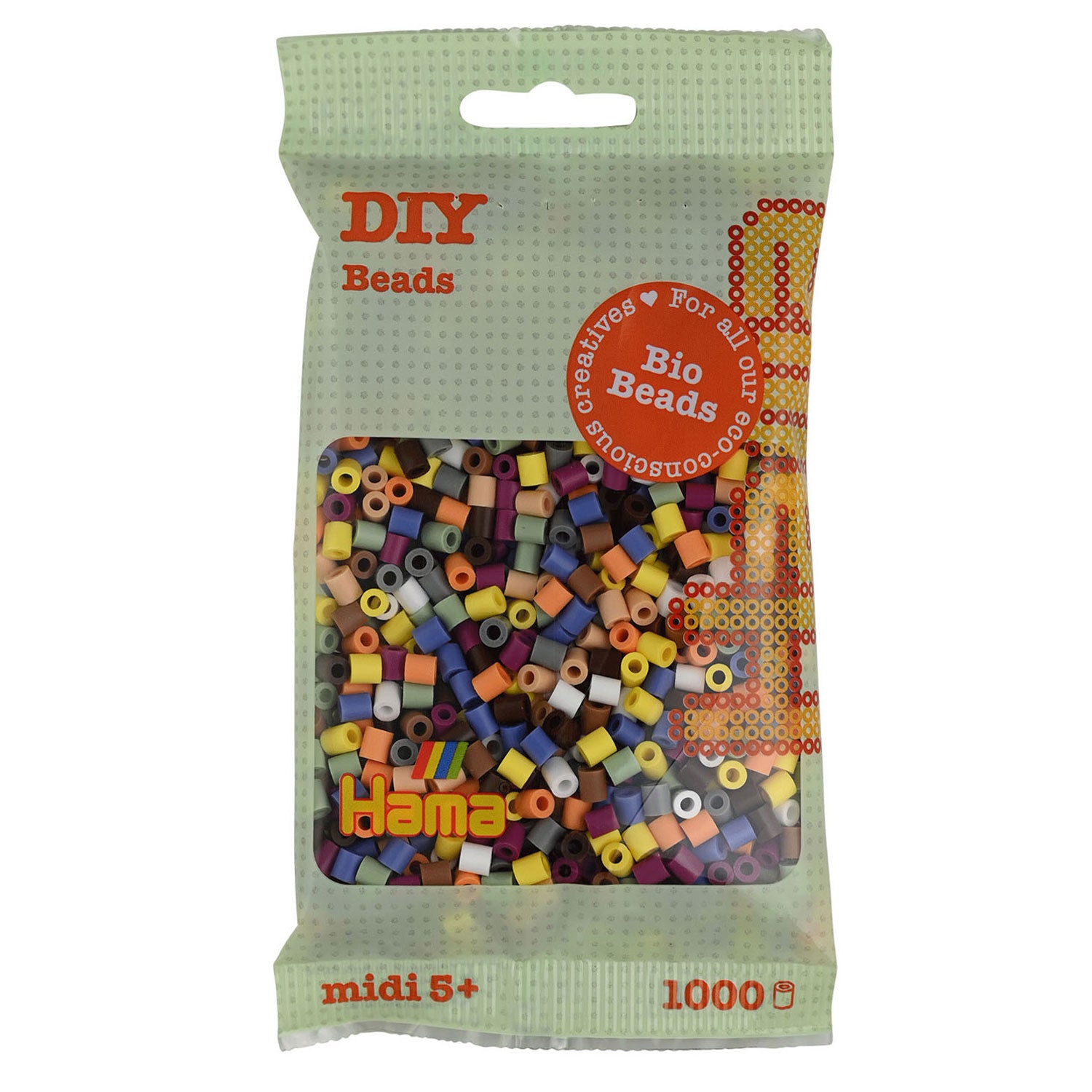 Hama bio strijkkralen - pastelmix (197), 1000st.