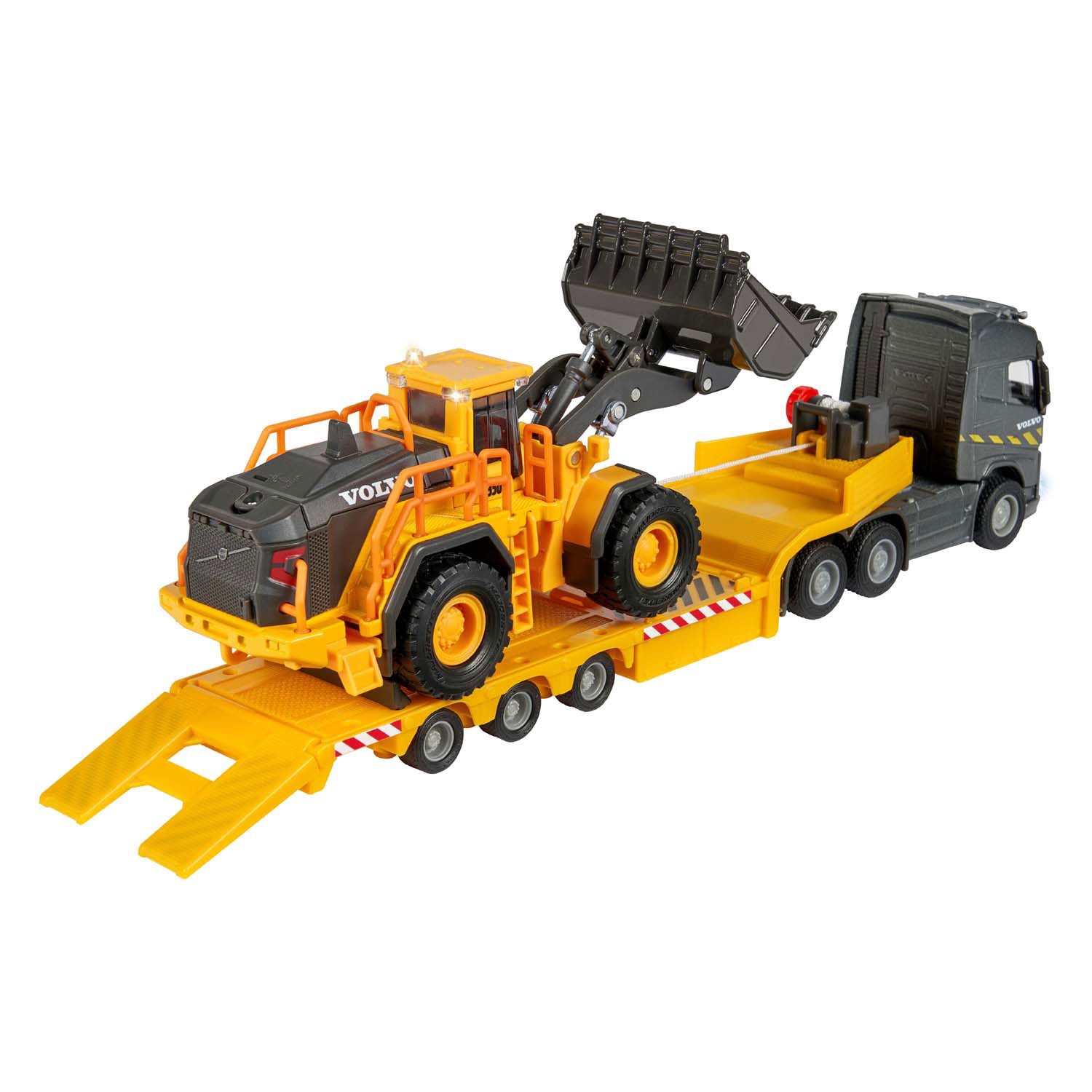 Majorette volvo fh16 truck met oplegger en wiellader