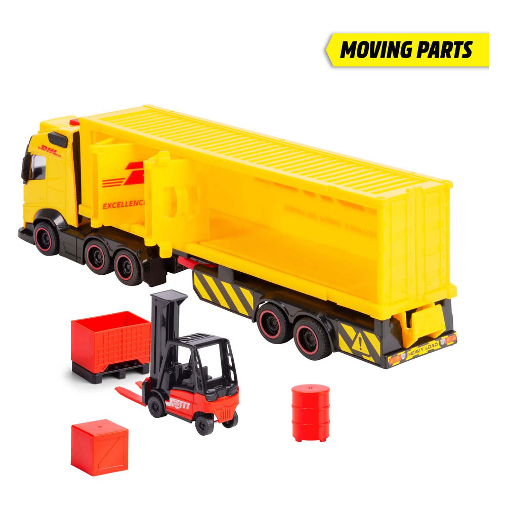 Dickie toys vrachtwagen dhl met heftruck met licht en geluid | 2 stuks