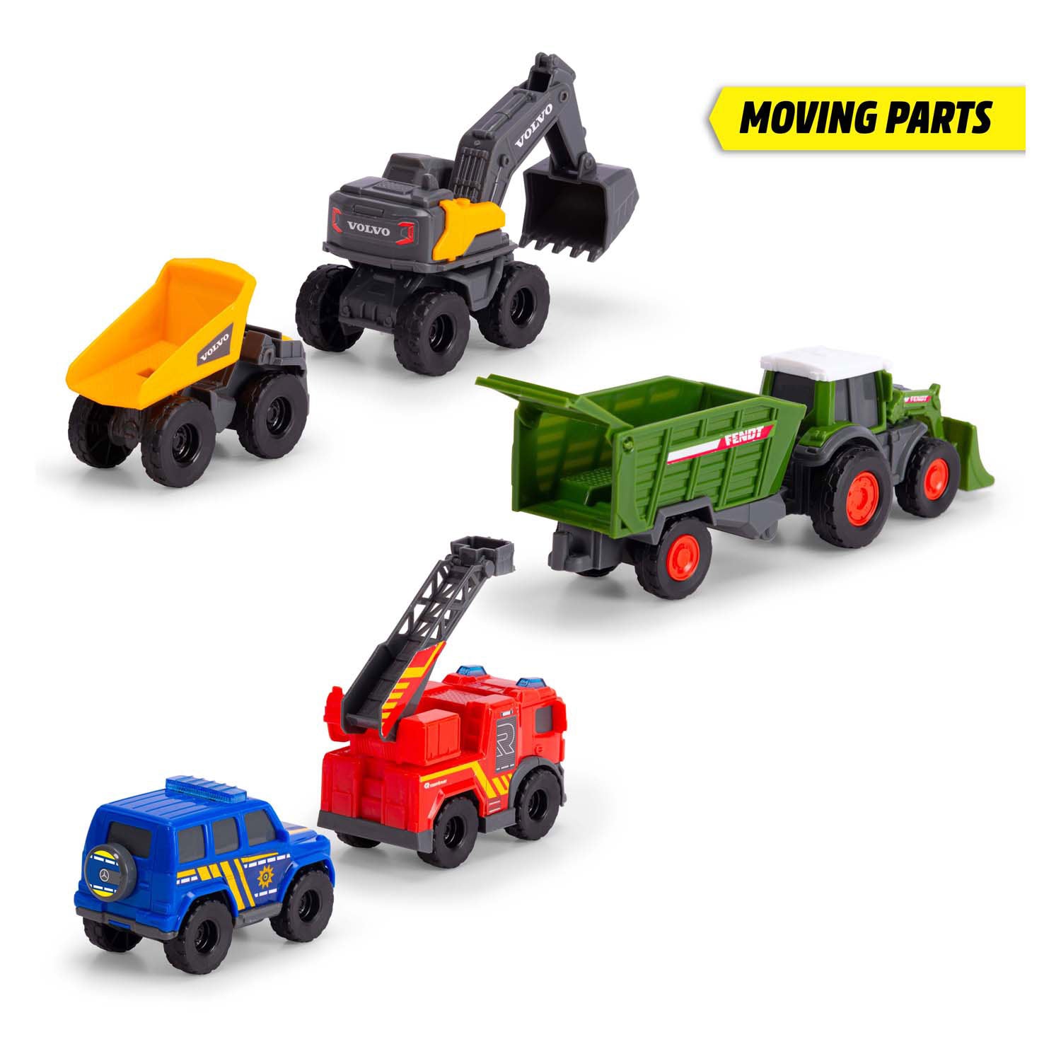 Dickie micro city team voertuigen, 6dlg.