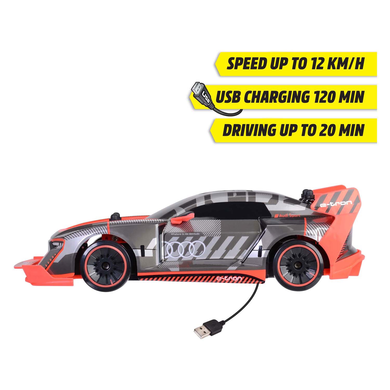 Dickie rc audi s1 e-tron quattro drift car, rtr