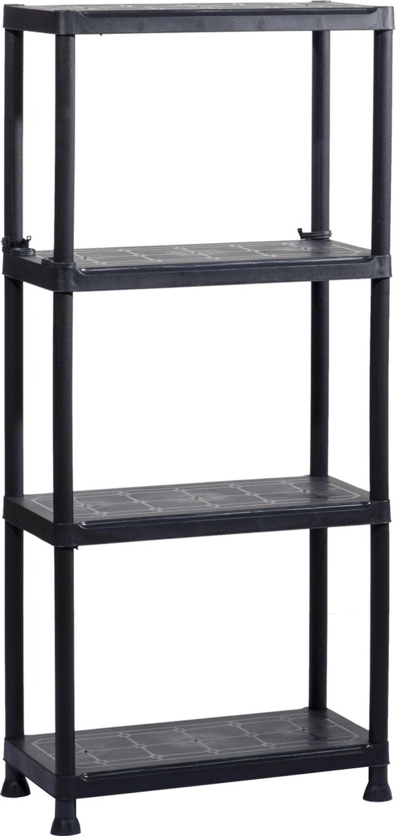 Keter stellingkast plus 60 4 - opbergrek met 4 planken - 60x30x135cm - zwart