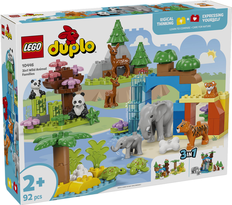 Lego duplo stad 3-in-1 families van wilde dieren educatief speelgoed met 10 dieren figuren 10446
