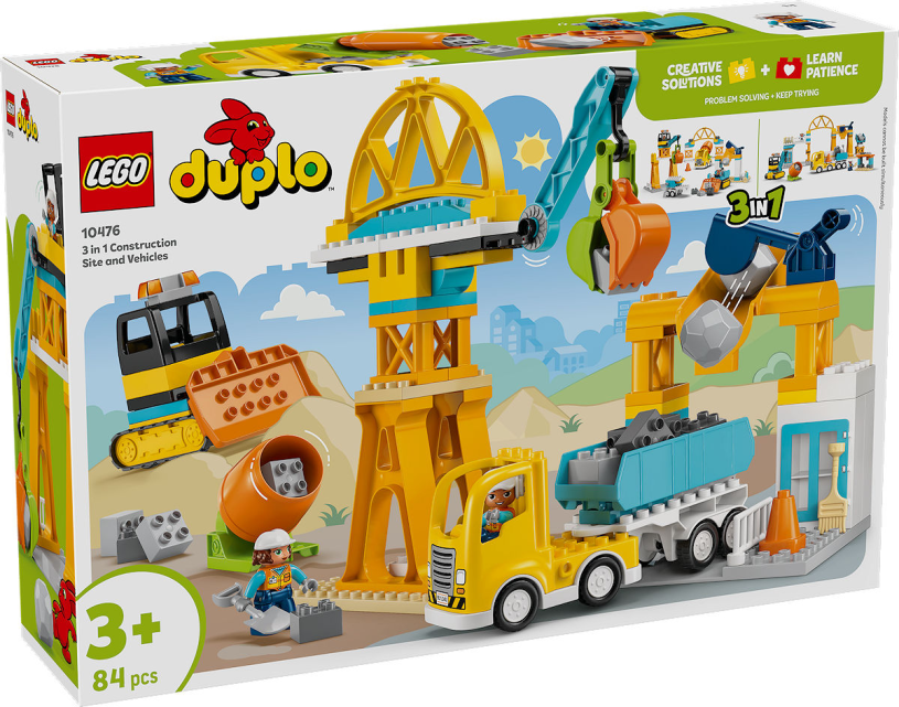 Lego duplo 3-in-1 bouwplaats en voertuigen educatief speelgoed voor peuters 10476