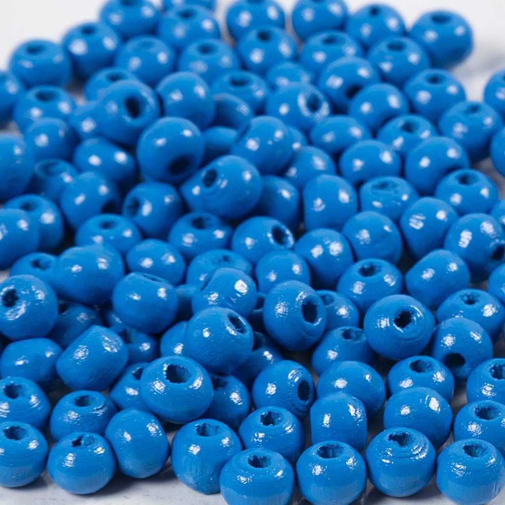 Creatief bedrijf houten kralen blauw, 150st.