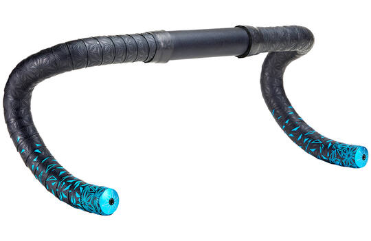 Supacaz - super sticky kush star fade stuurlint zwart neon blauw inclusief aluminium neon blauwe stuurplug