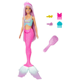 Barbie zeemeermin roze lang haar