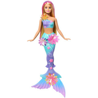 Mattel barbie zeemeermin met magische bloemen blauw