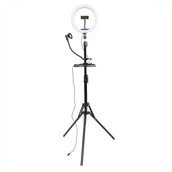 Studioking led vlog set sk-k190 met ringlamp en microfoonhouder