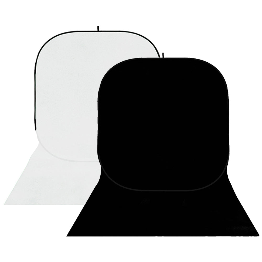 StudioKing Achtergrondbord BBT-01-20 Wit Zwart 400x150 cm