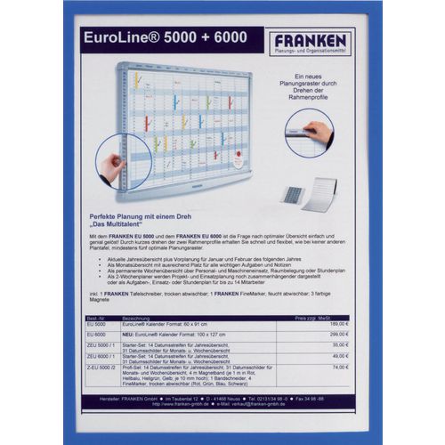 Documenthouder franken hard plastic a4 317x440mm blauw