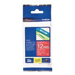 Brother labeltape tze435 wit, rood 12mmx8m