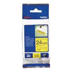 Extra klevende tape brother tzes651 24mmx8m zwart geel