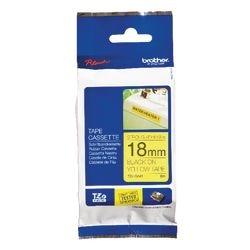 Extra klevende tape brother tzes641 18mmx8m zwart geel