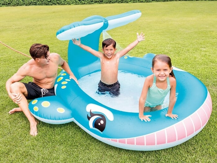 Walviszwembad met watersproeier
