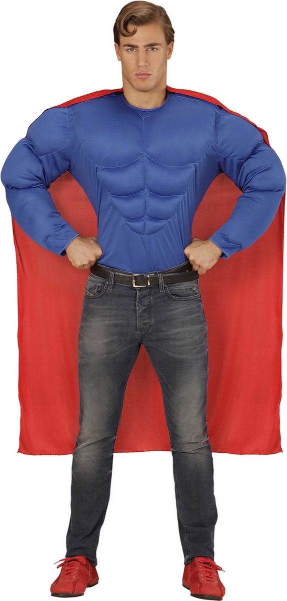 Finidi superman kostuum | amerikaanse superheld held super power kostuum | large | carnaval kostuum | verkleedkleding