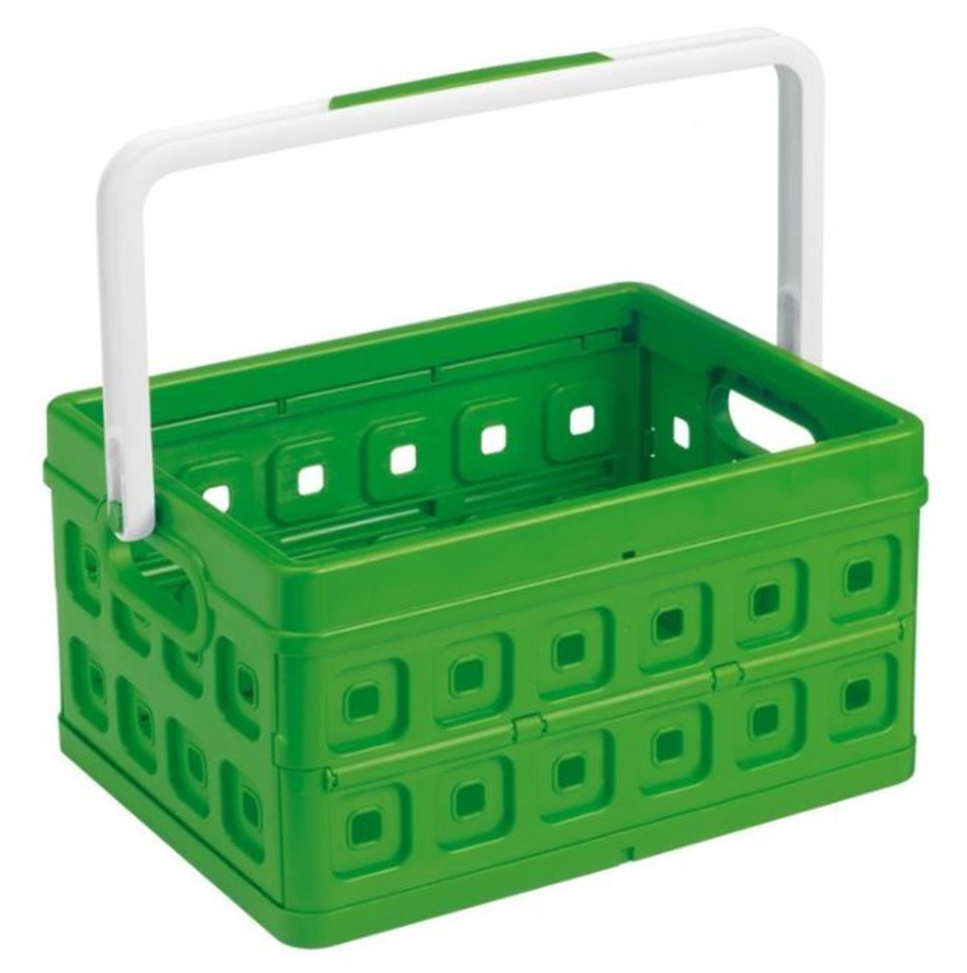 Sunware square boodschappenkrat 24 liter groen wit kunststof 44x31,5x21cm