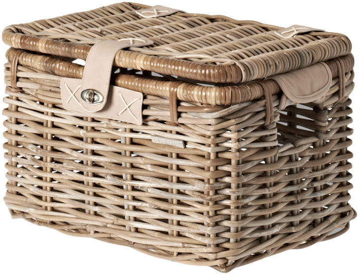 Rotan fietsmand Basil Denton groot - natuurgrijs