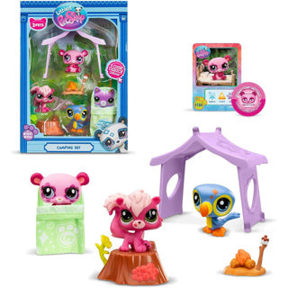 Bandai littlest pet shop playset camping 3-pack | 6 stuks