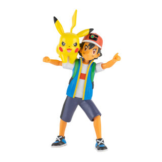 Jazwares pokémon battle feature figuur ash pikachu 11cm action figuur