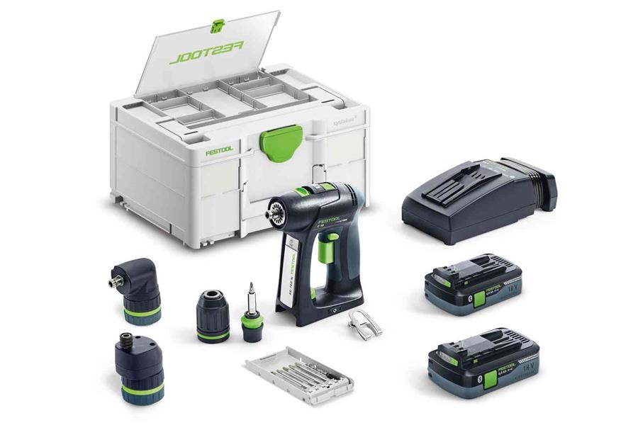 Festool accu-schroefboormachine c 18 hpc 4,0 i-set (2x 4.0ah accu + lader) - 577617