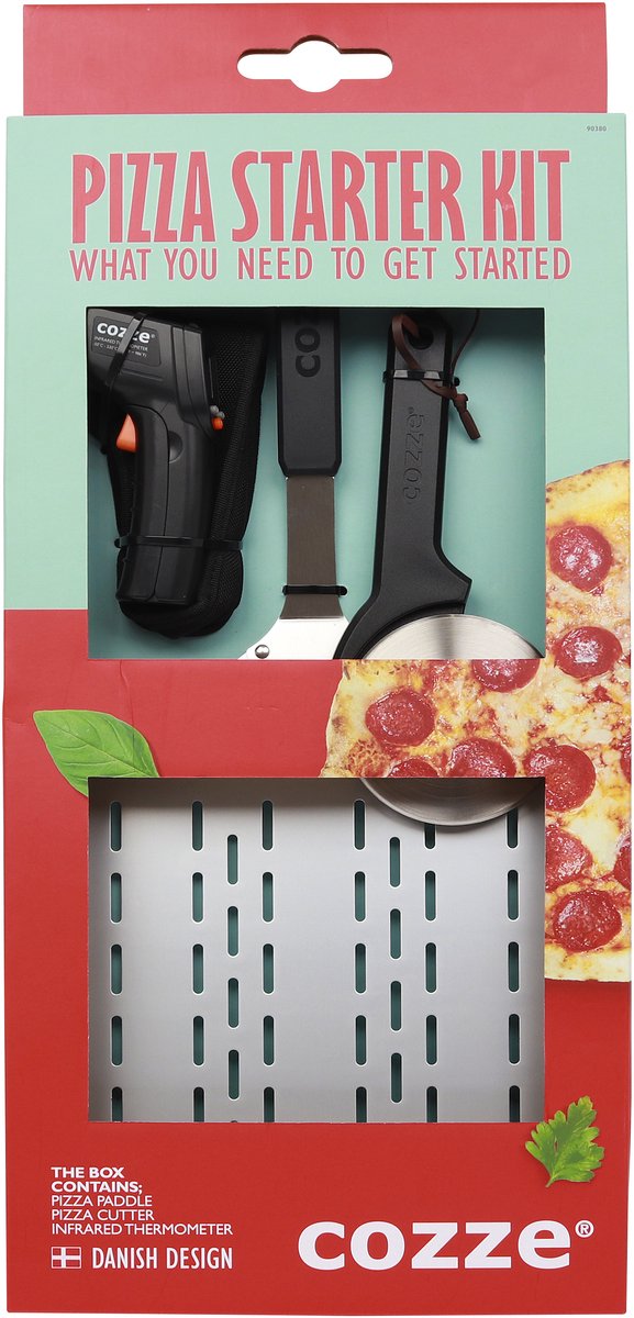 Cozze ® cadeauset met pizzaschep, thermometer pizzasnijder, 3-delig