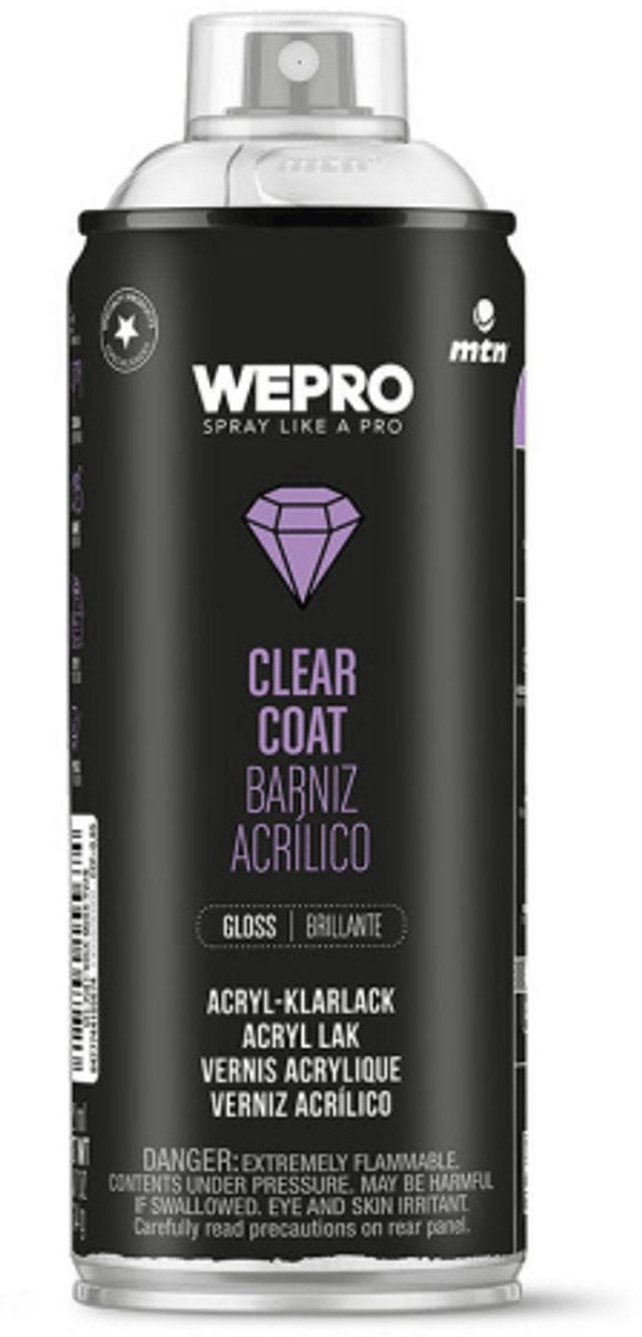 Mtn pro acryl vernis - hoogglans afwerking 400ml - canvas, textiel, metaal, hout en glas.