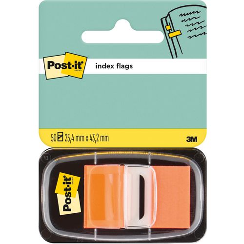 Index post-it 680-4-or 25mm oranje beschrijfbaar gemakkelijk verwijderbaar 50vel