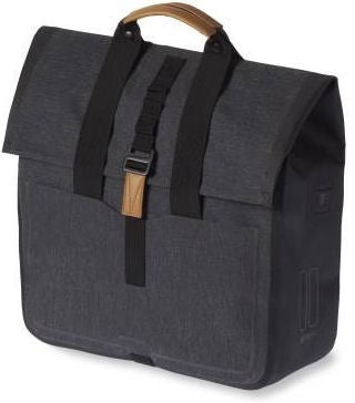 Basil Urban Dry Shopper - waterdichte fietstas, unisex, houtskool melee