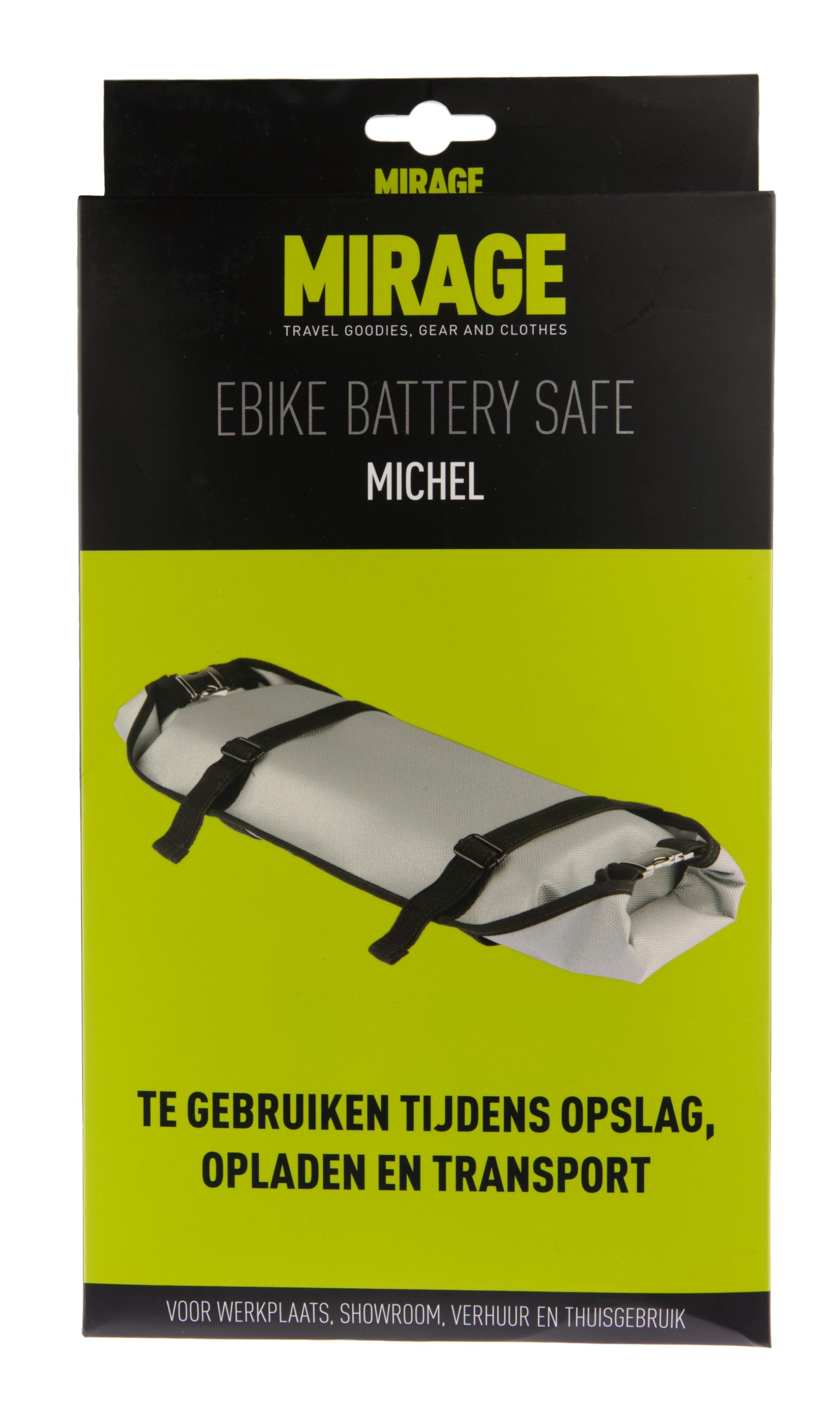 Veilige accu opberghoes Mirage Ebike Accu Safe Michel