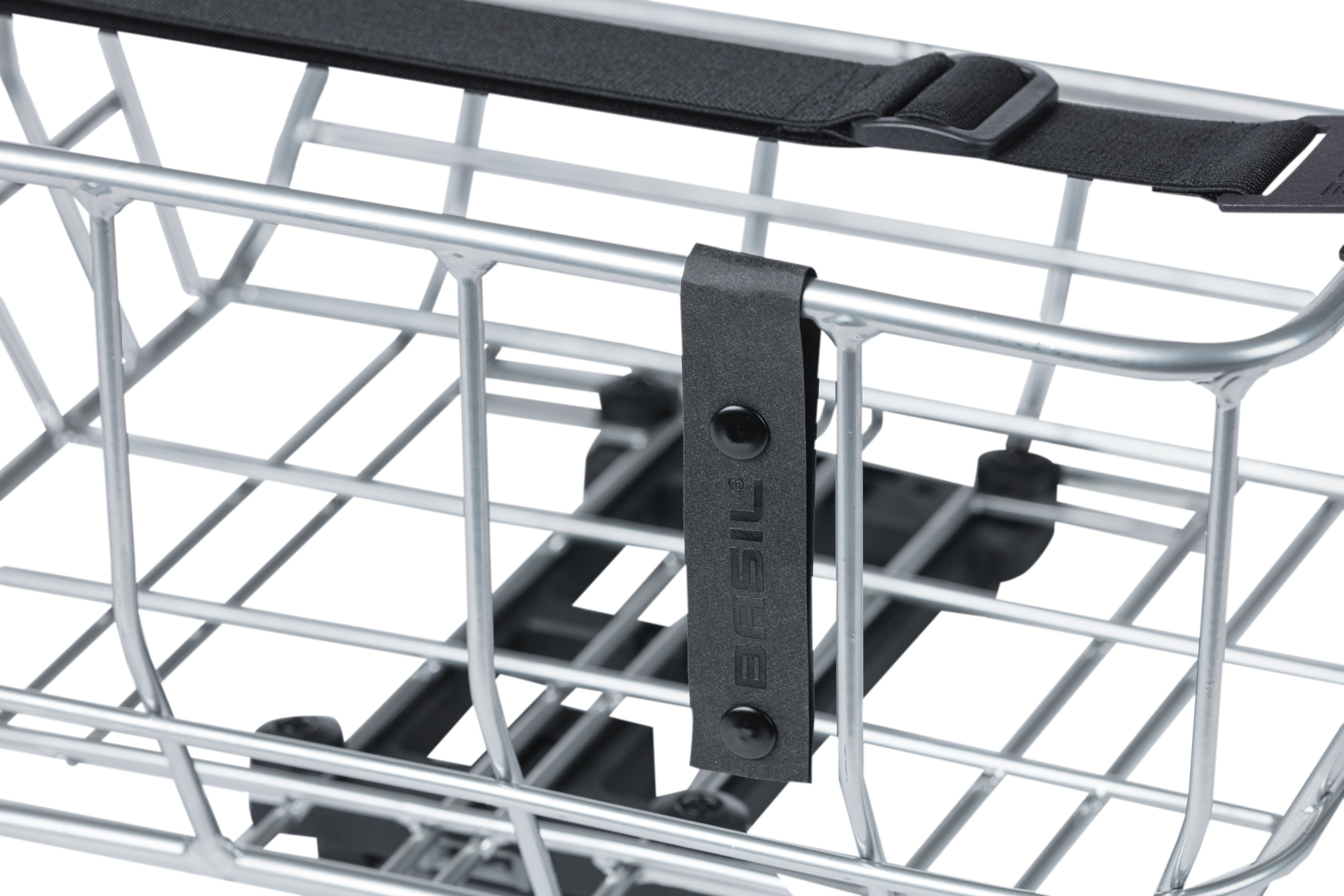 Panier arrière Basilic | 25 Litres | Aluminium | Chrome | Système de micro