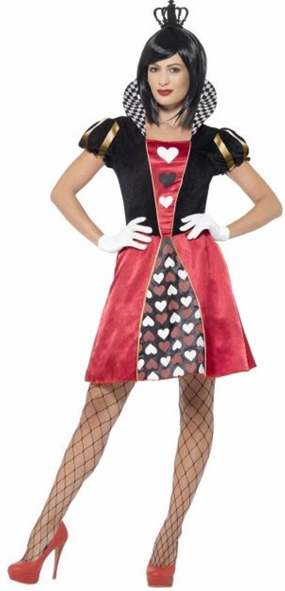 Smiffys miss hartenkoningin queen of hearts kostuum voor vrouwen| maat xl ( 48 - 50 )