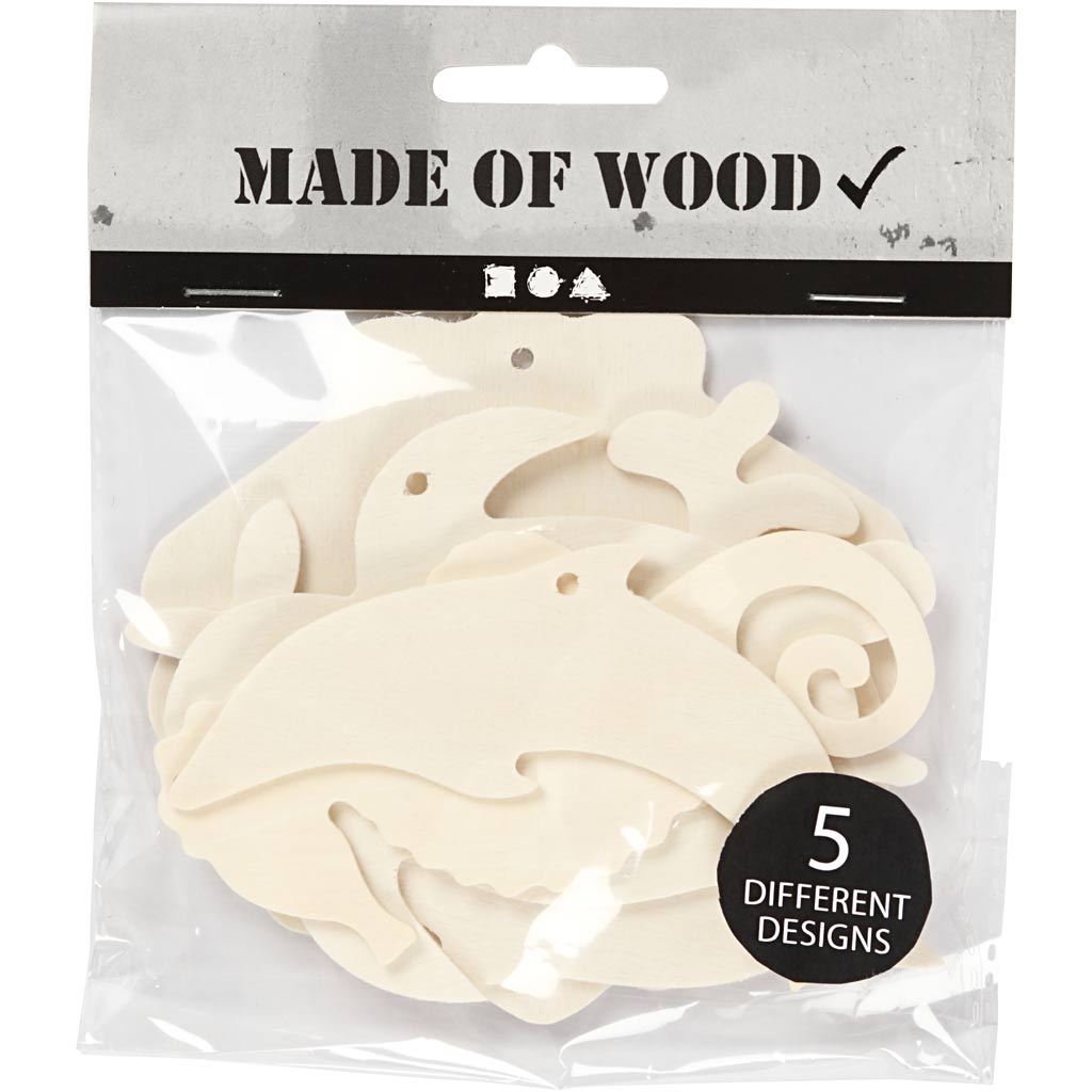 Creatief bedrijf houten zeedieren met ophangoog