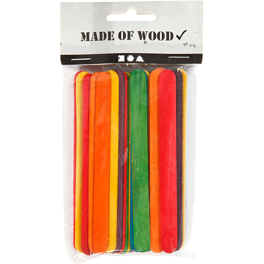Creativ company wooden craft sticks coloured, 30pcs.