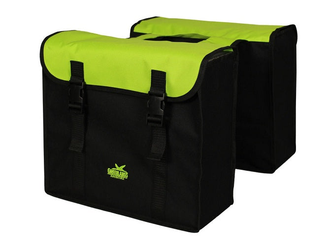 Greenlands dubbele tas, zwart-lime