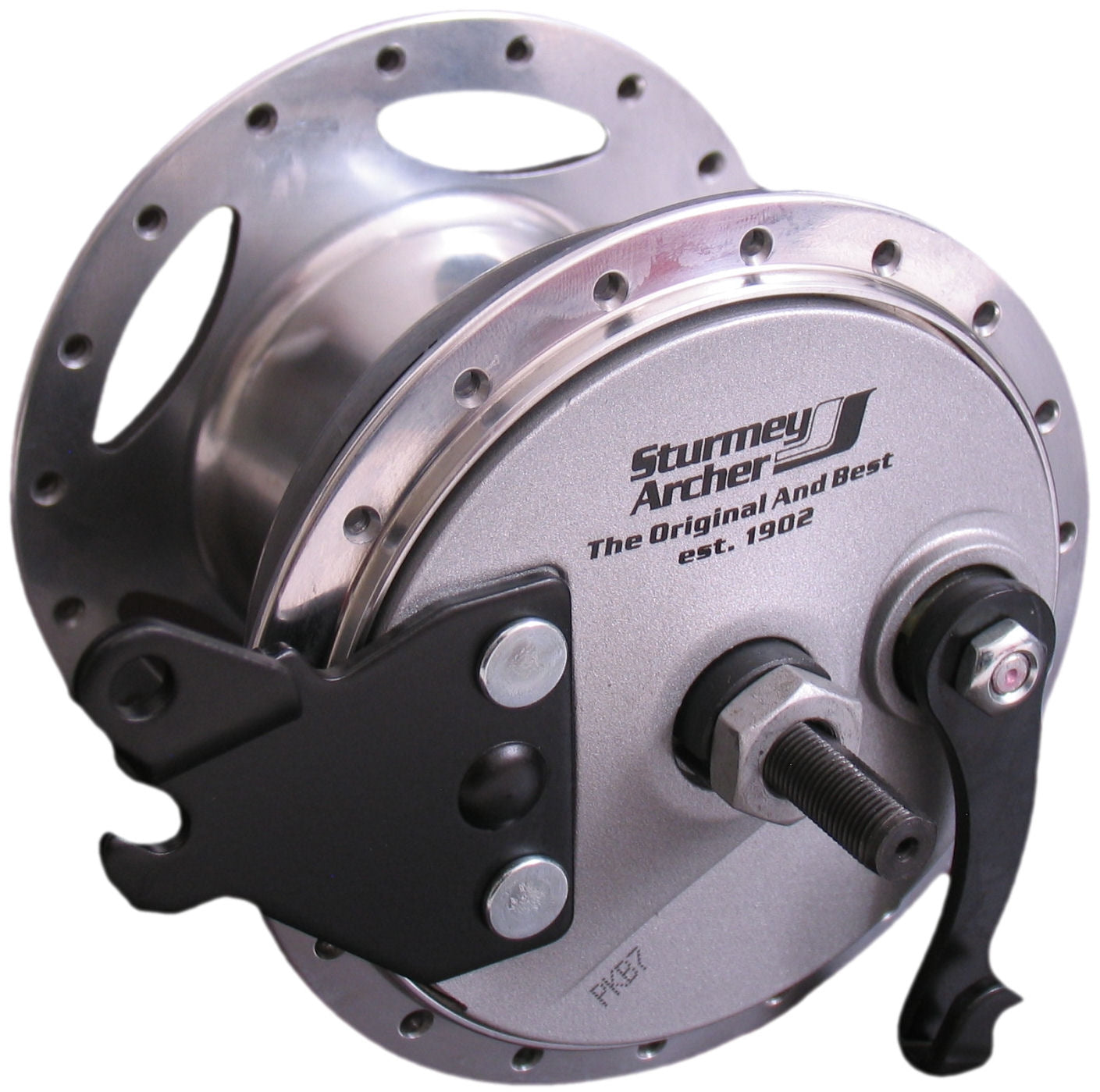 Versnellingsnaaf 3 speed Sturmey Archer XL-RD3 90 mm trommelremnaaf - 36 gaats - zilver