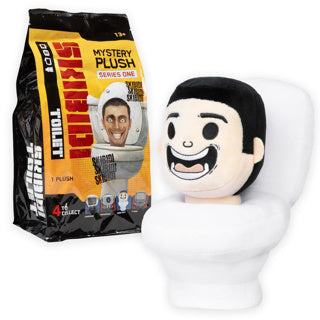 Skibidi toilet mysterie pluche rolgordijn 30 cm assorti