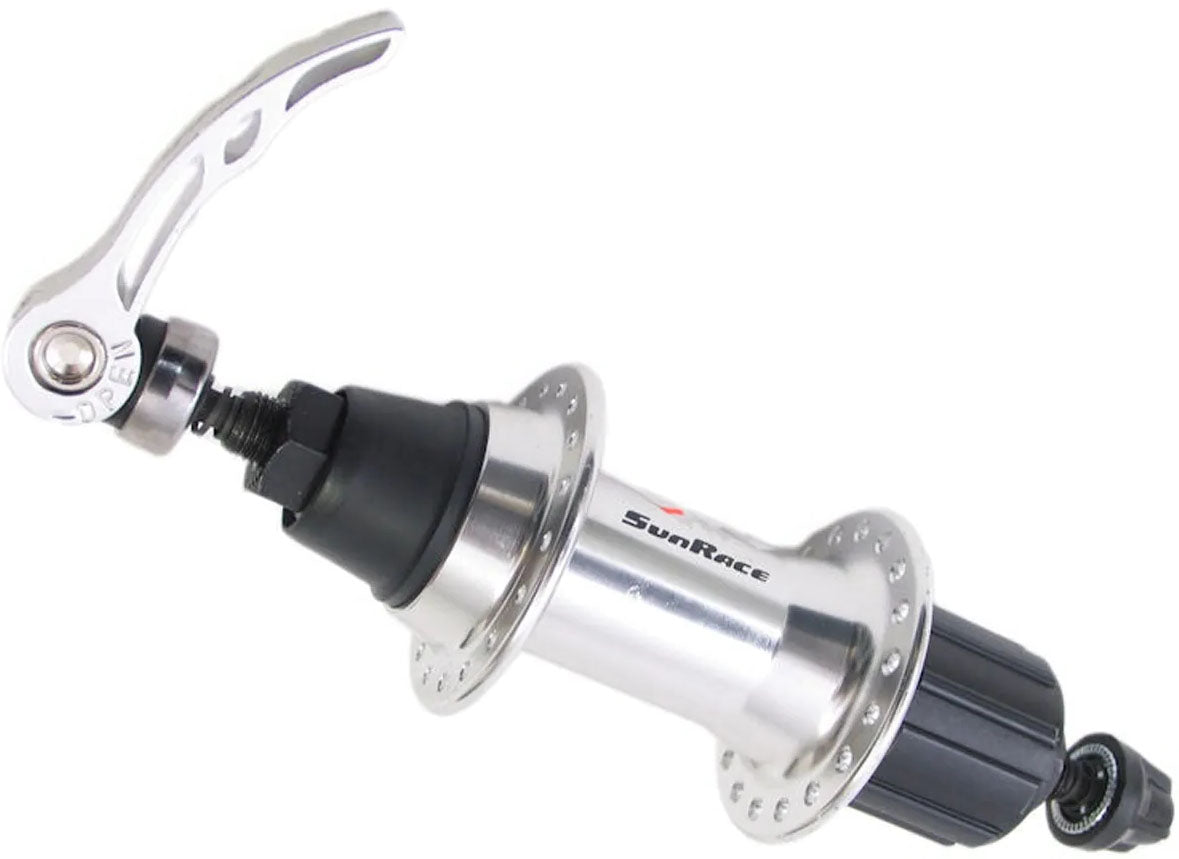 Moyeu arrière Sunrace HBM53 8 9 vitesses 36 trous avec blocage rapide - argent
