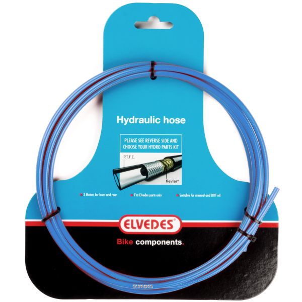 Tuyau hydraulique Elvedes avec revêtement PTFE et protection kevlar - bleu (3 mètres sur plan)