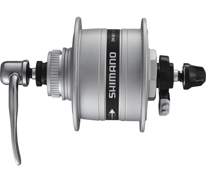 Shimano dynamonaaf hd-3d37 3 watt - 36 gaats - center-lock - snelspanner - zilver