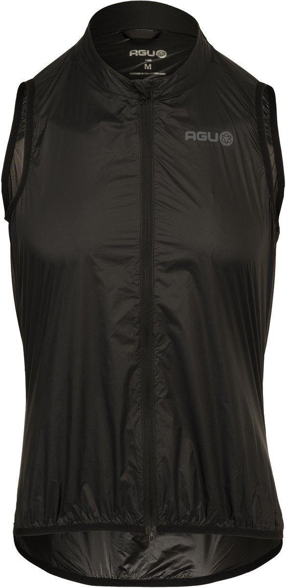 Agu essential wind body - fietsshirt zonder mouwen - windbody - heren - zwart - xxl - winddicht - waterafstotend - lichtgewicht - reflecterend - elastische mesh-achterzijde xxl