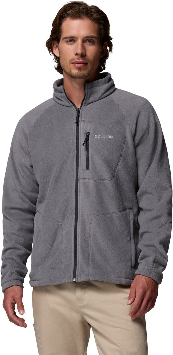 Columbia fast trek ii jacket - fleece vest heren volwassenen - sluiting en zakken met rits - outdoorvest - grijs - maat m