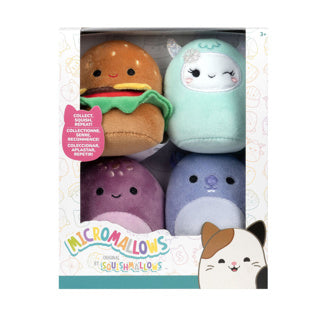 Squishmallows knuffel pluche micromallows - carl, yollie, javari, tudor, 4-pack