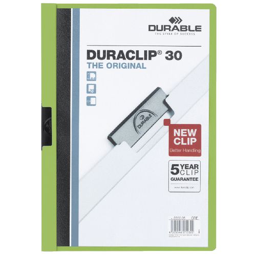 Durable klemmappen kunststof a4 22,5x31cm groen schuifklem capaciteit 3 mm