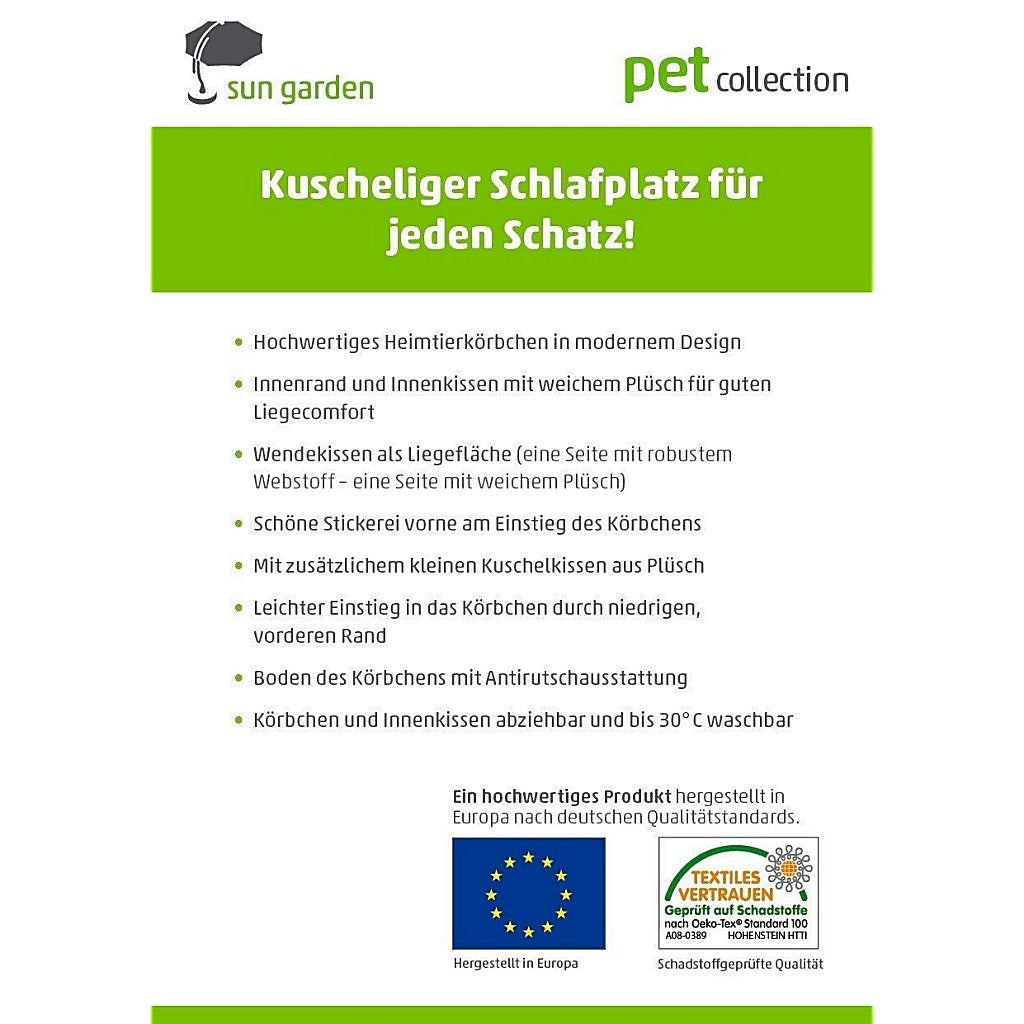 Sun garden luxe hondenmand lucky + kussen 80x70x20cm grijs