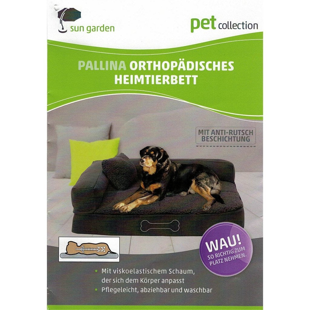 Zonnetuin pallina orthopedisch hondenkussen 80x60x25cm antraciet grijs