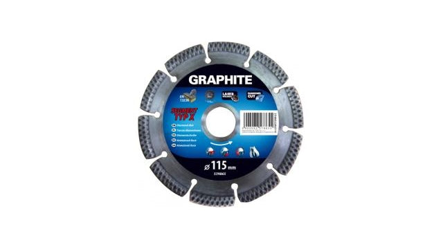 Grafiet diamantschijf 115x22x8,0x2,2mm, segment type x, gelaserd, harde materialen mpa en13236