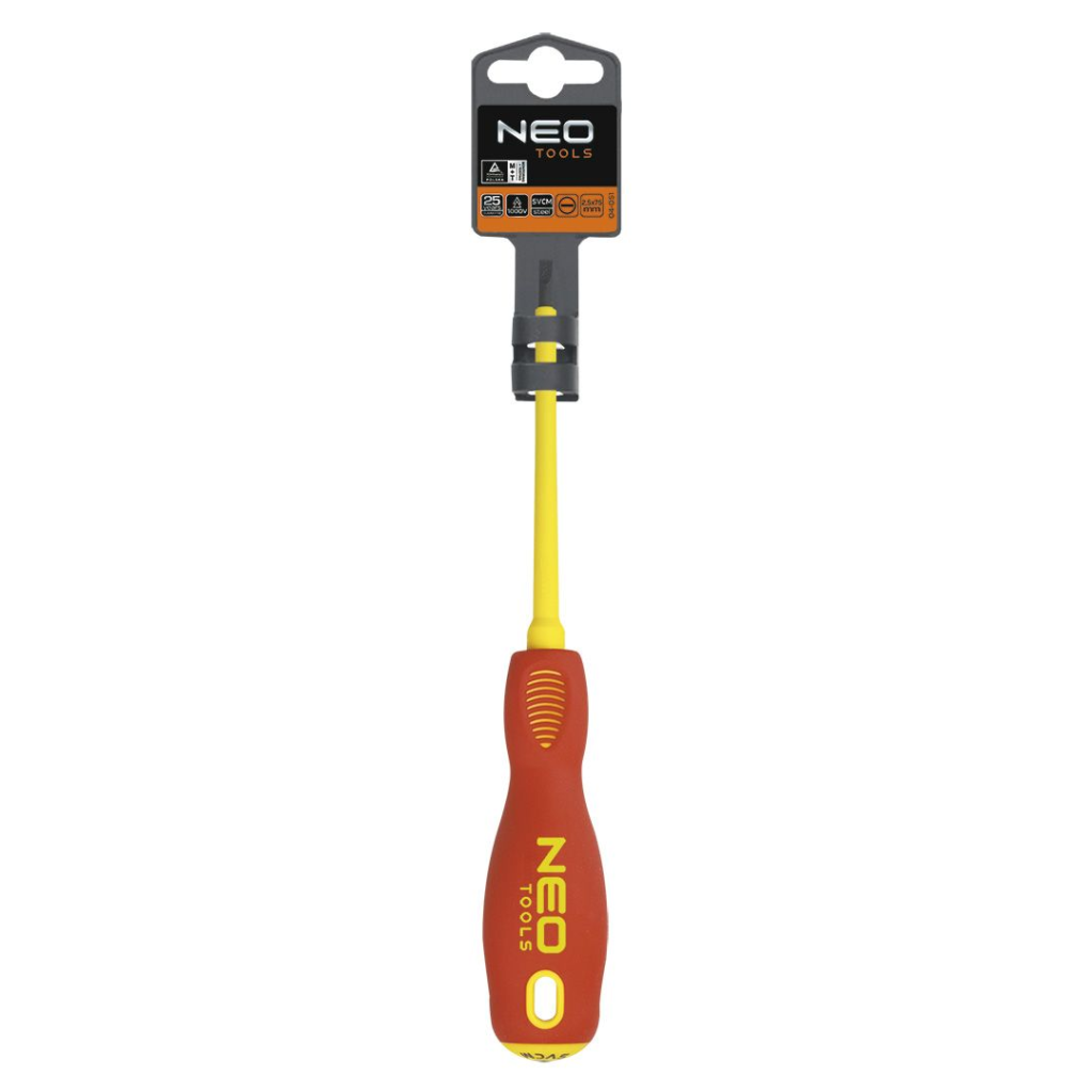 Neo tools platte schroevendraaier 2,5x75mm 1000v crmo staal