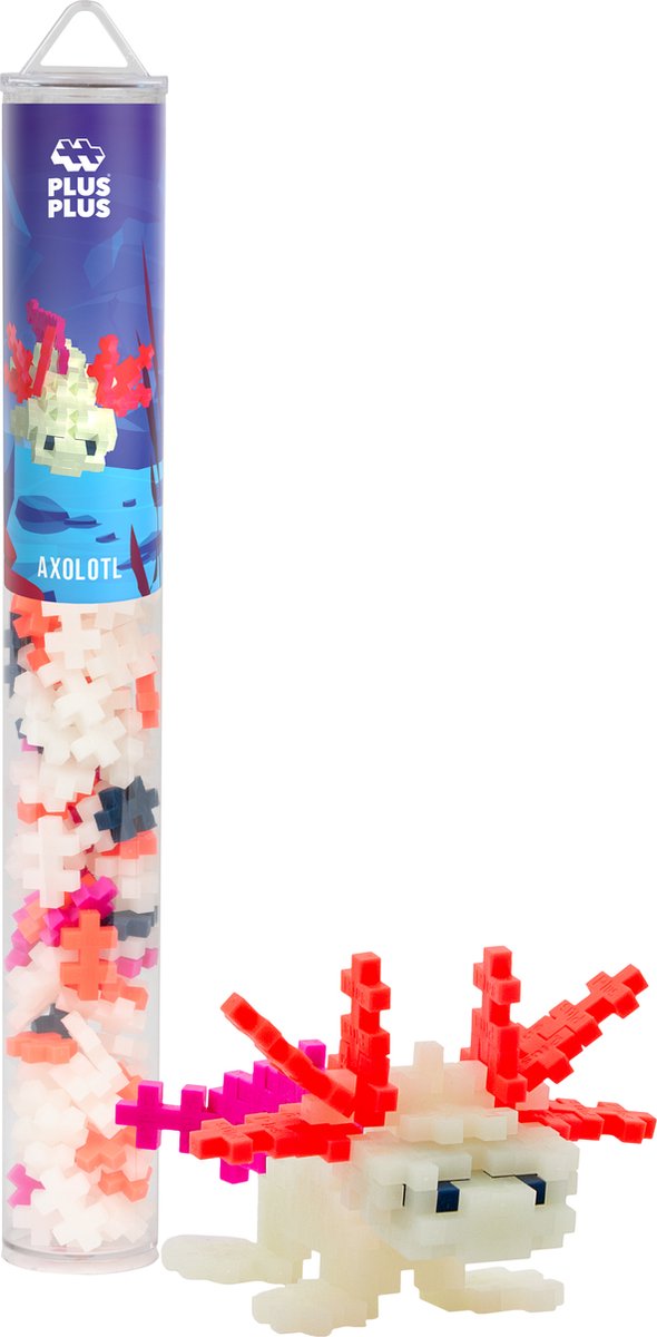 Plus-plus tube axolotl 100 delige bouwset - 4310 - bouwspeelgoed - constructiespeelgoed - set met bouwstenen - vanaf 5 jaar
